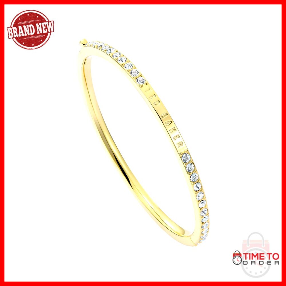 Crystal Hinged Bangle Bracelet Elegant Minimal Classic Secure Closure